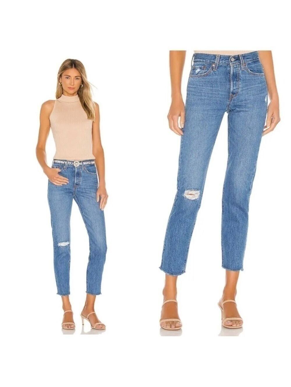 LEVI’S Wedgie Icon Fit High Waisted Straight Leg Jeans in Athens Hera